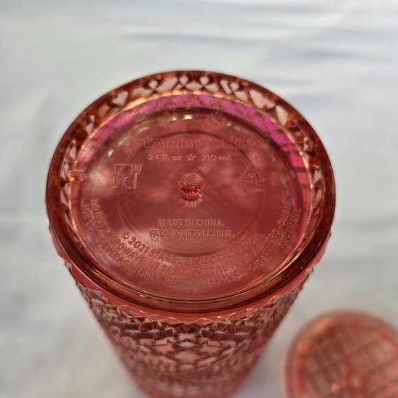 2021 Starbucks Rose Gold Jeweled Diamond Bling Tumbler 24oz - Picture 7 of 7